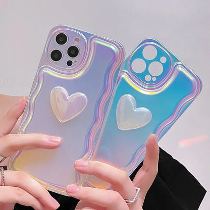 GlitterWave Heart Phone Case