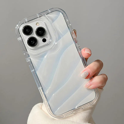 Soft Candy Transparent Wavy Texture Case