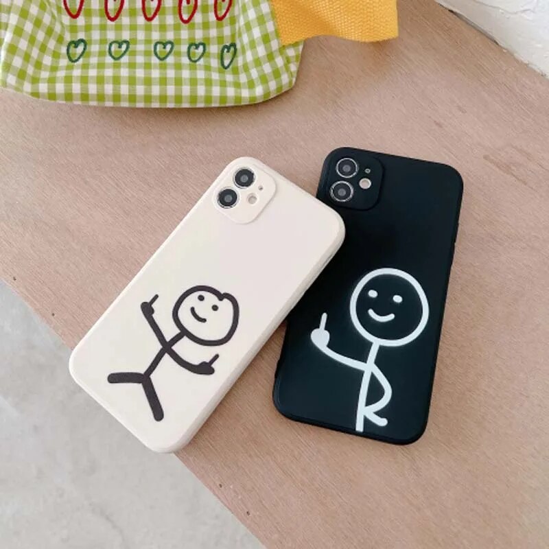 Stick Cartoon Middle Finger Phone Case