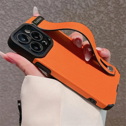 Leather Wrist Strap Holder Phone Case