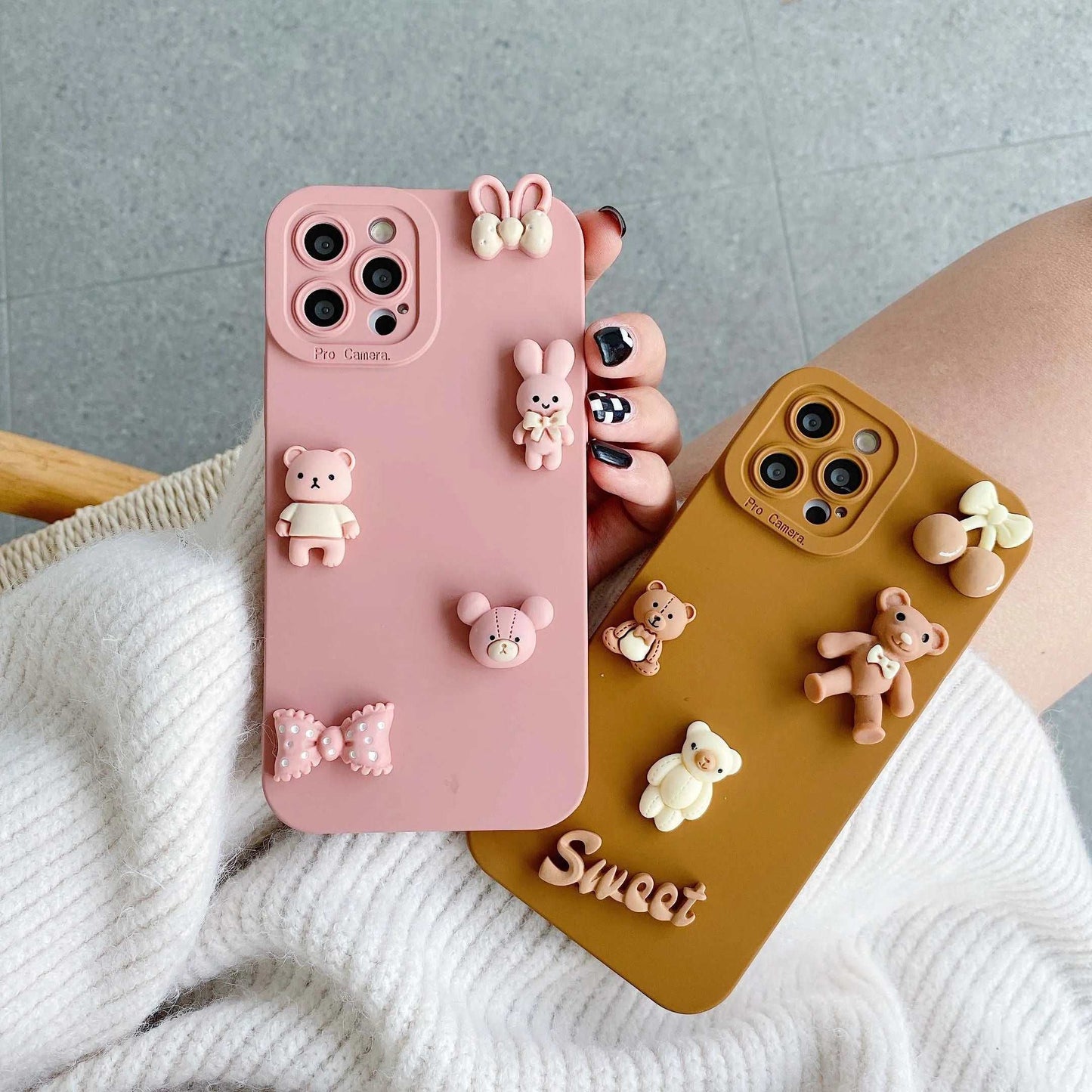 3D Bunny and Bear Phone Case