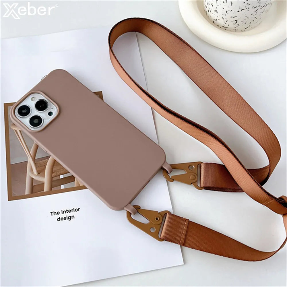 Matte Silicone Phone Case with Crossbody (V2)