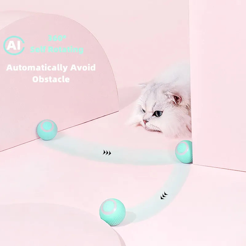 PurrfectPlay Smart Cat Ball - Interactive Rolling Toy for Cats